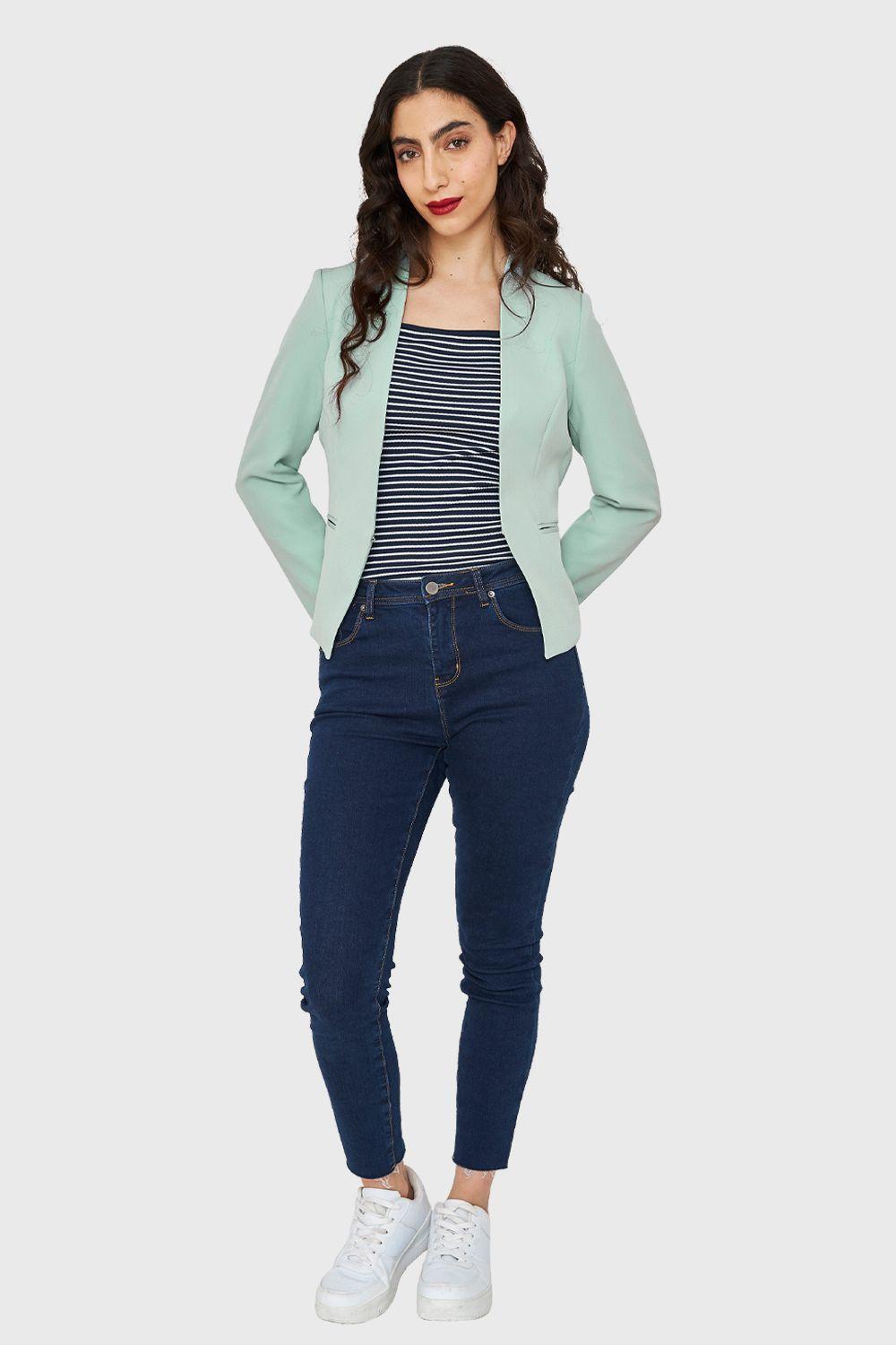 Blazer Entallado Clásico Menta Nicopoly-1