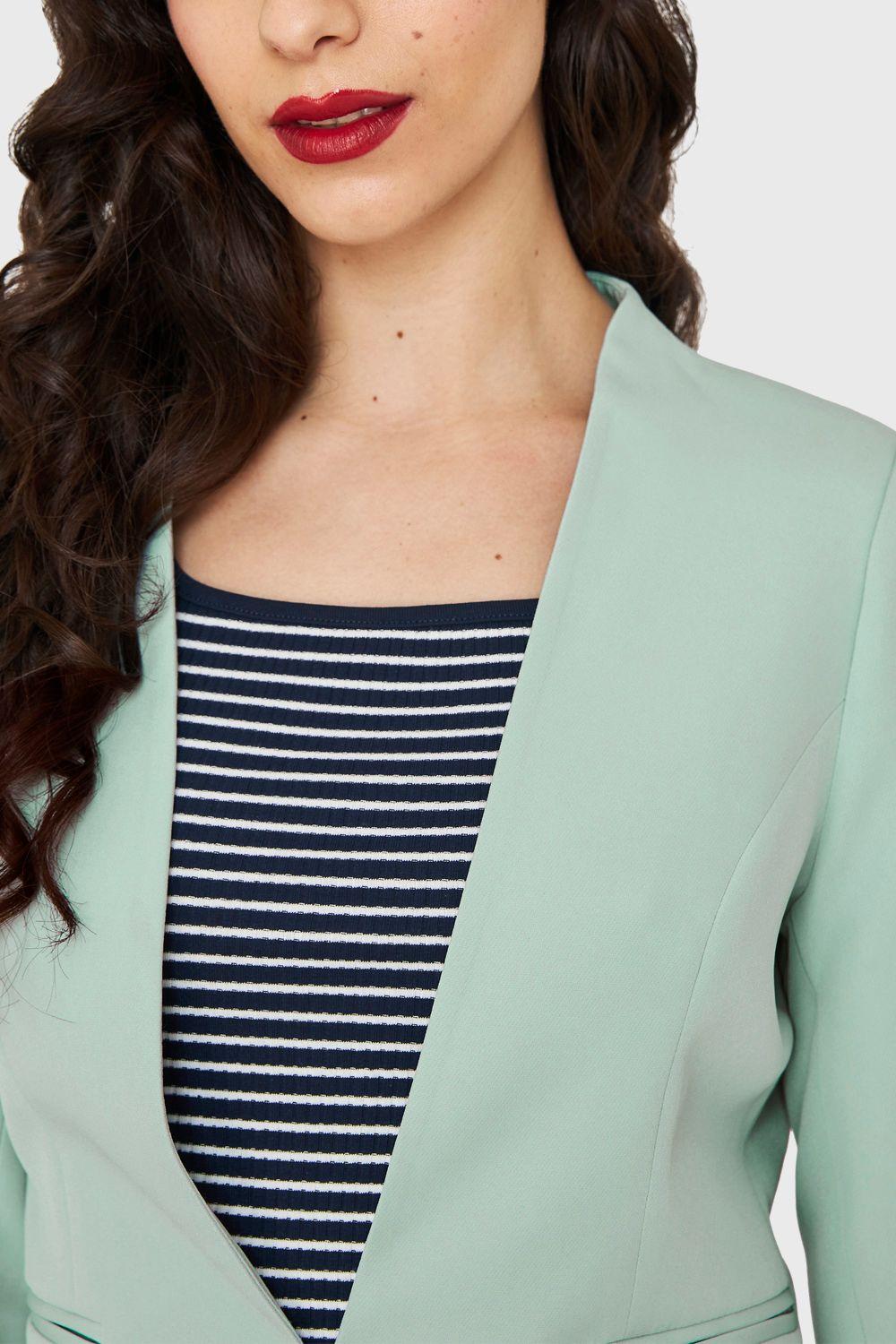 Blazer Entallado Clásico Menta Nicopoly-5