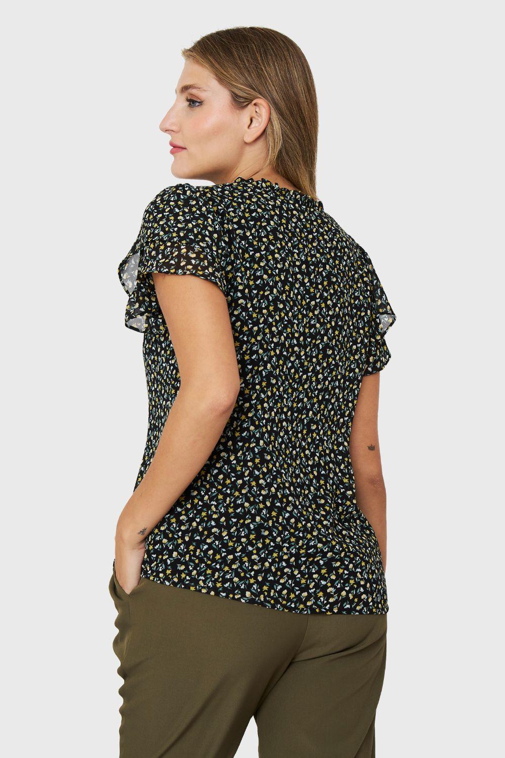 Blusa Ditsy Floral Negro Nicopoly-3
