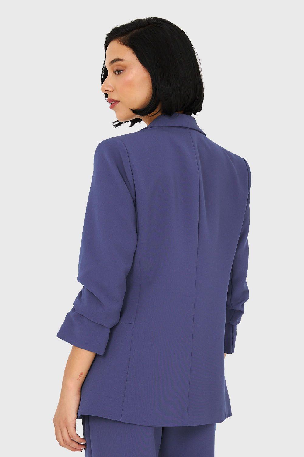 Blazer De Tope Manga 3/4 Azul Acero Nicopoly-3
