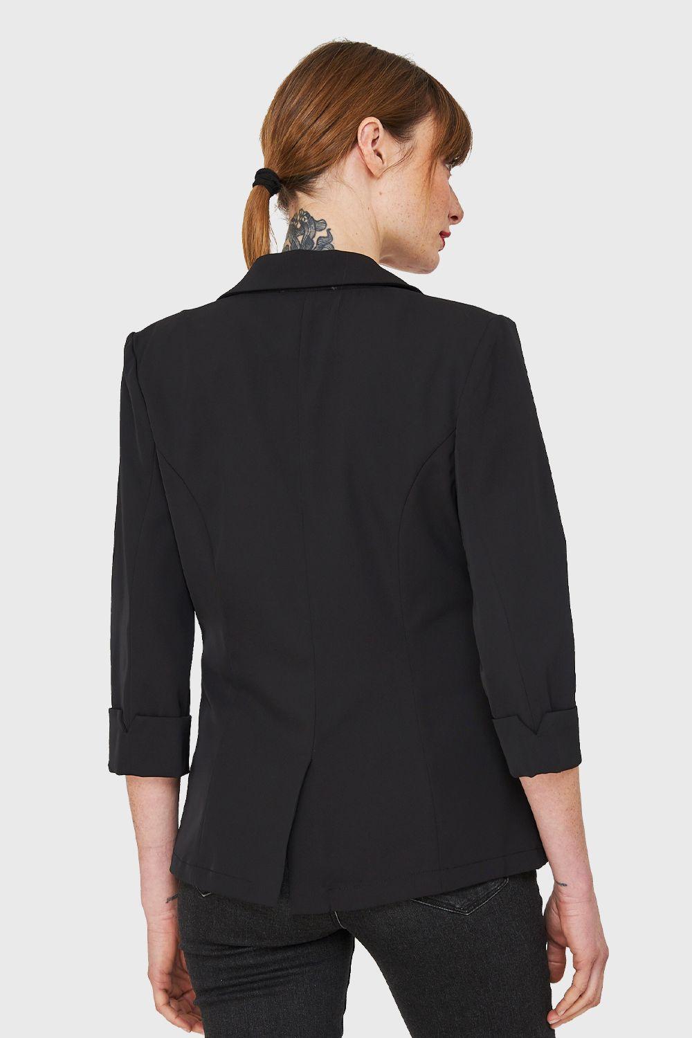 Blazer Entallado Manga 3/4 Negro Nicopoly-3