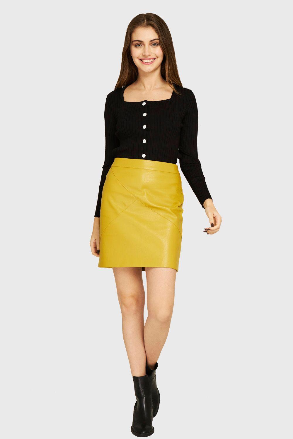 Tejido Acanalado Botones Negro Nicopoly-1