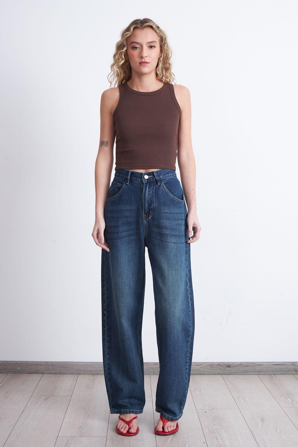 Jeans Barrel Azul Marino Nicopoly-1
