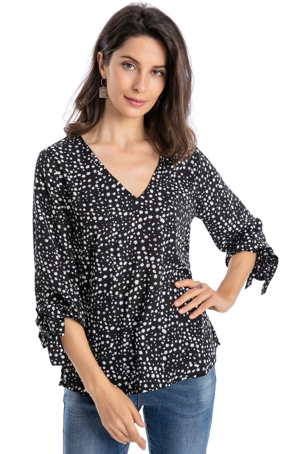 Blusa Mini Flores Lazo Negro Nicopoly-0