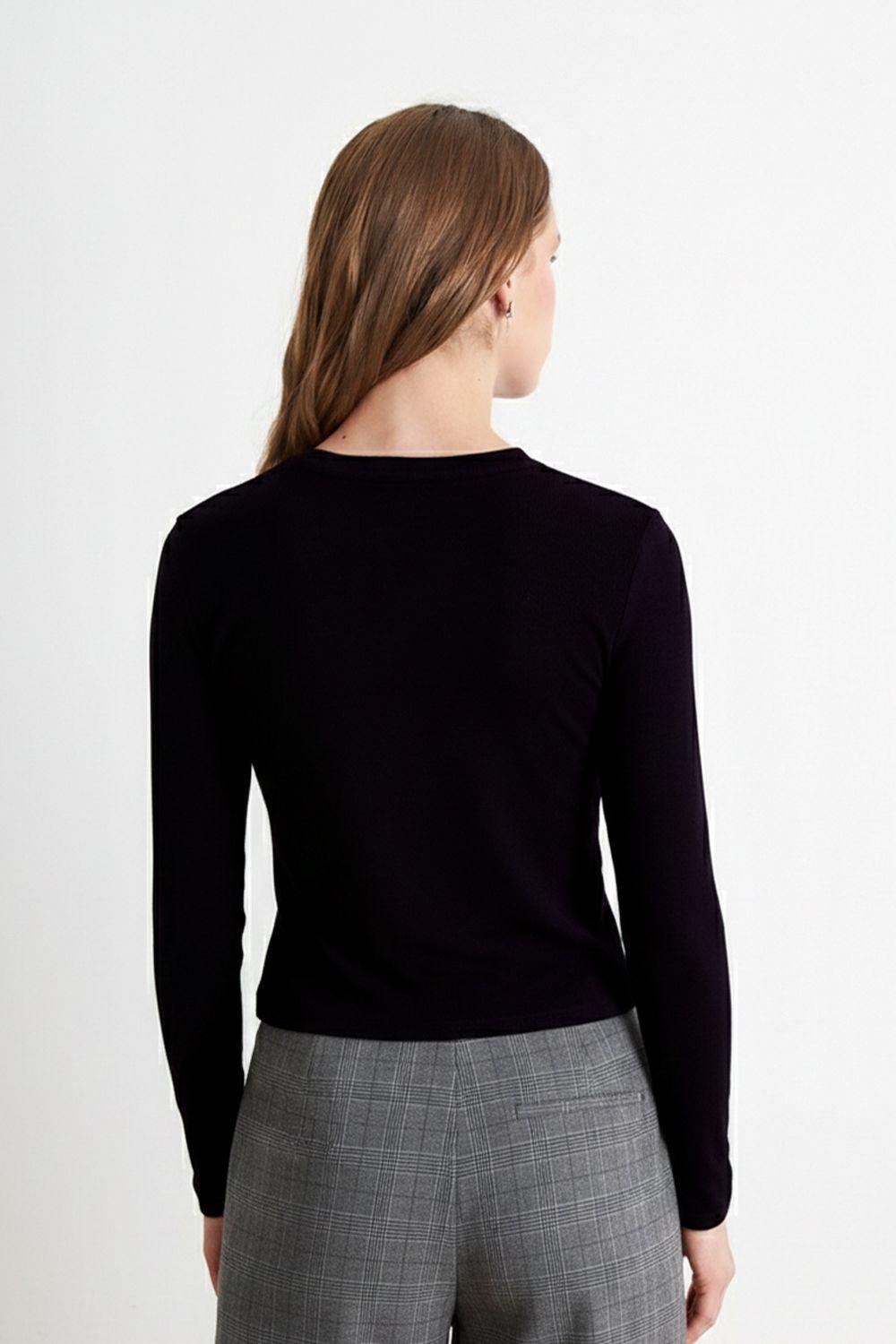 Polera Manga Larga Crop Negro Nicopoly-3