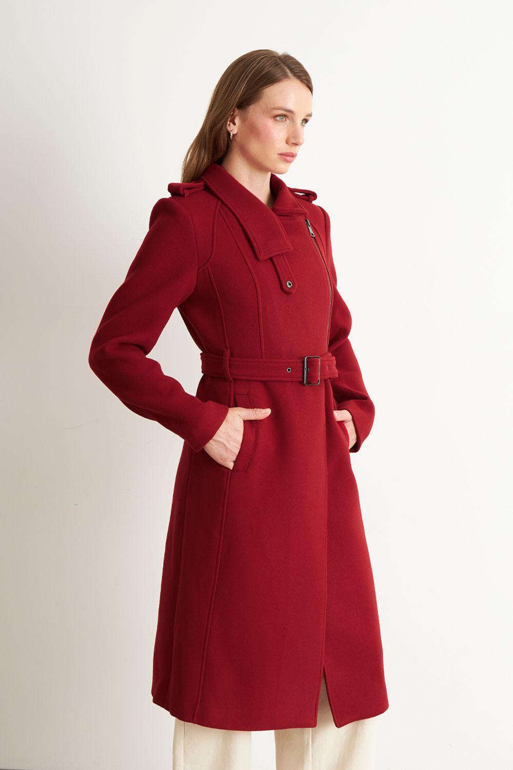 Abrigo Solapa y Cinturón Rojo Nicopoly-2