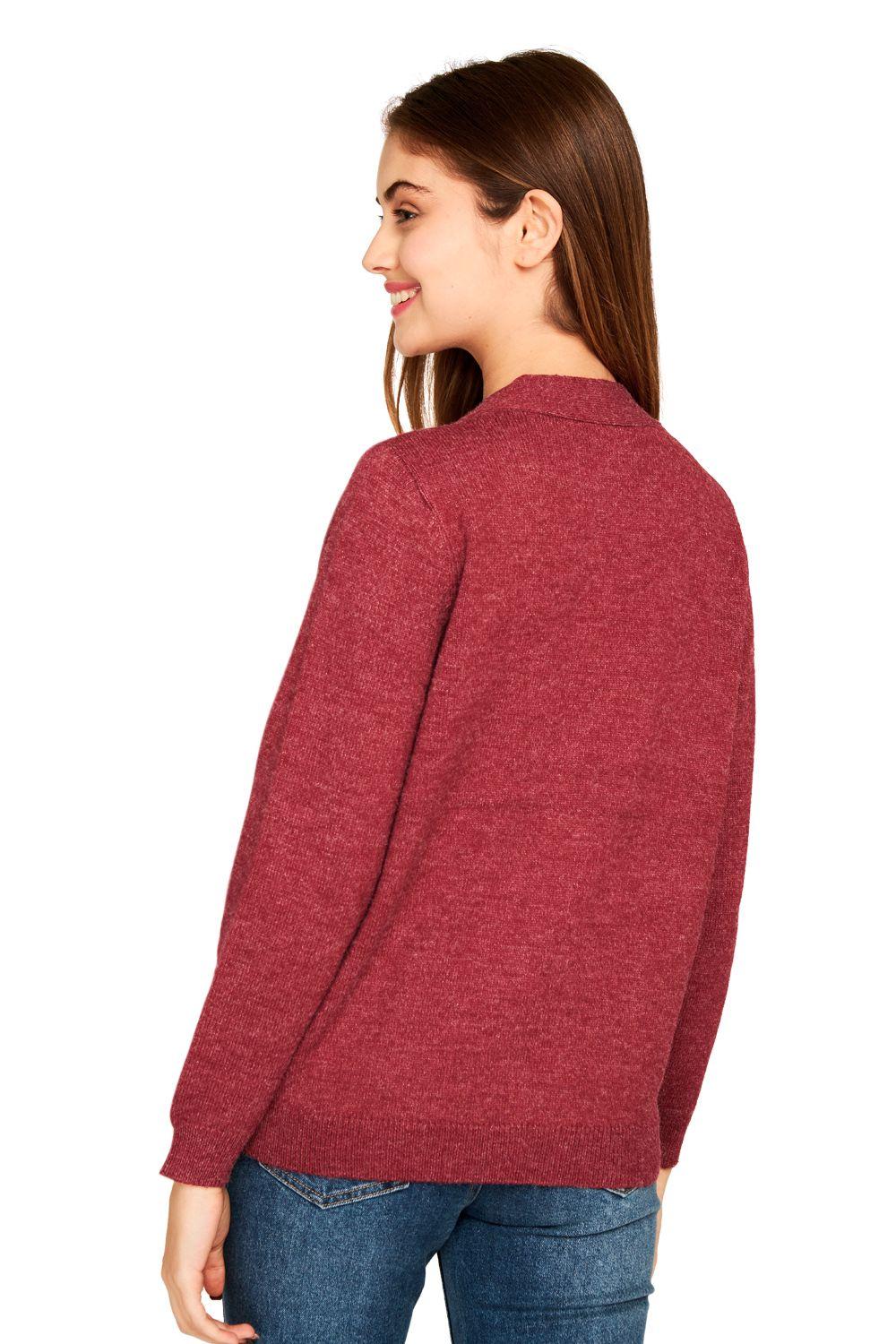 Cárdigan Botones Y Bolsillos Rosa Nicopoly-3