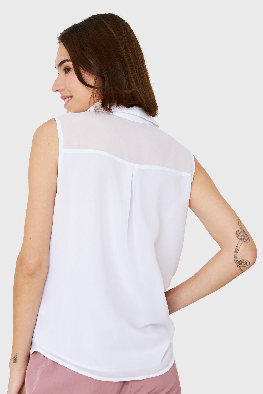 Blusa Botones Metálicos Blanco Nicopoly-3