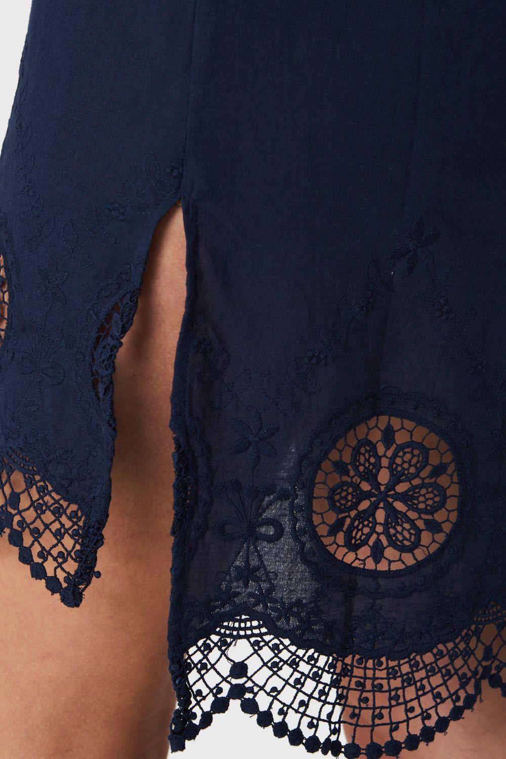 Vestido Detalle Broderie Azul Nicopoly-5