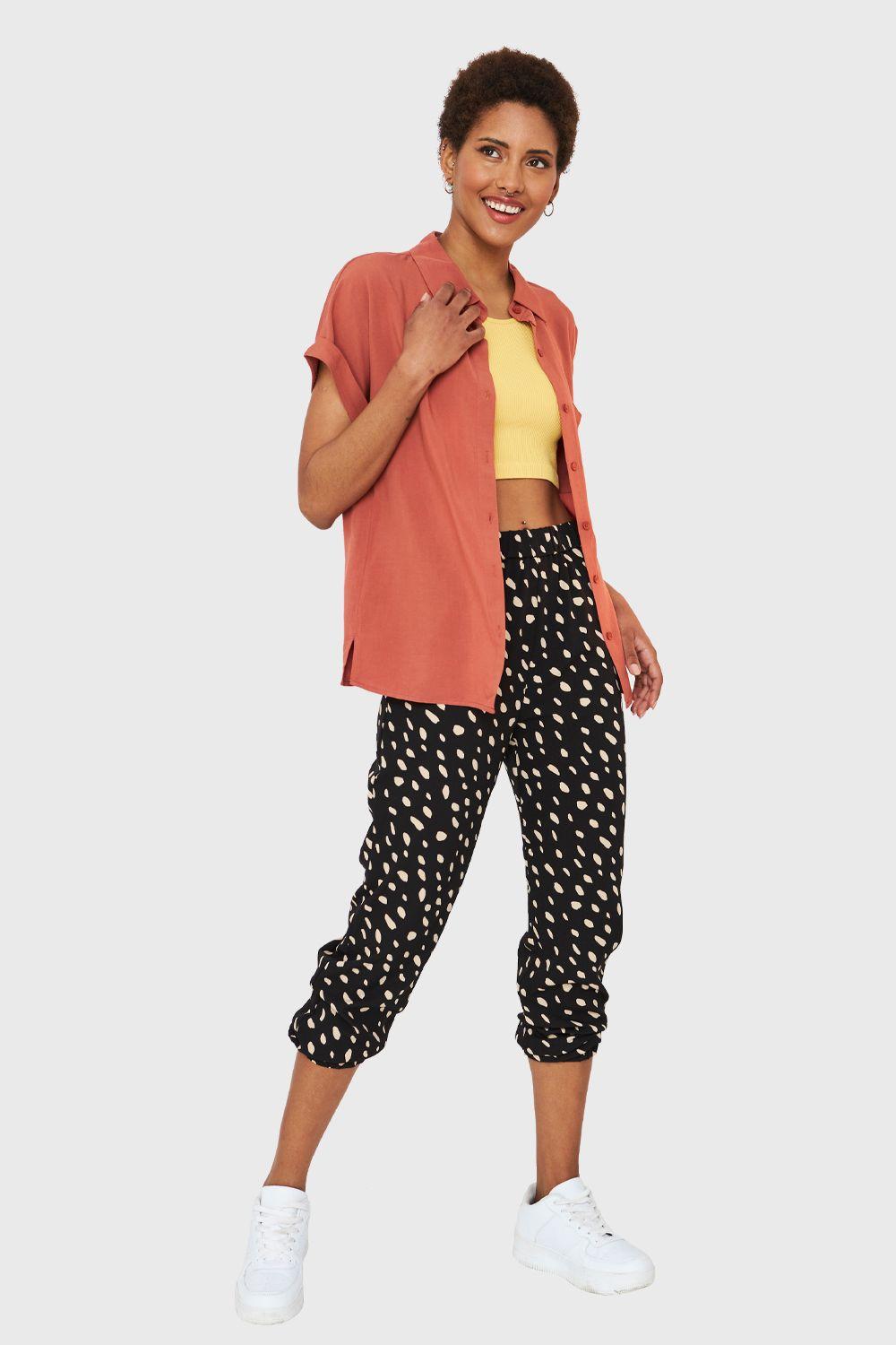 Camisa Manga Corta Con Dobladillo Óxido Nicopoly-1