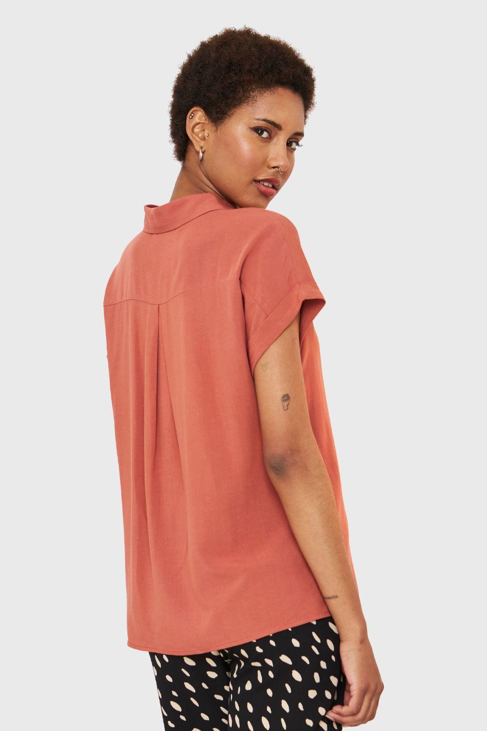 Camisa Manga Corta Con Dobladillo Óxido Nicopoly-3