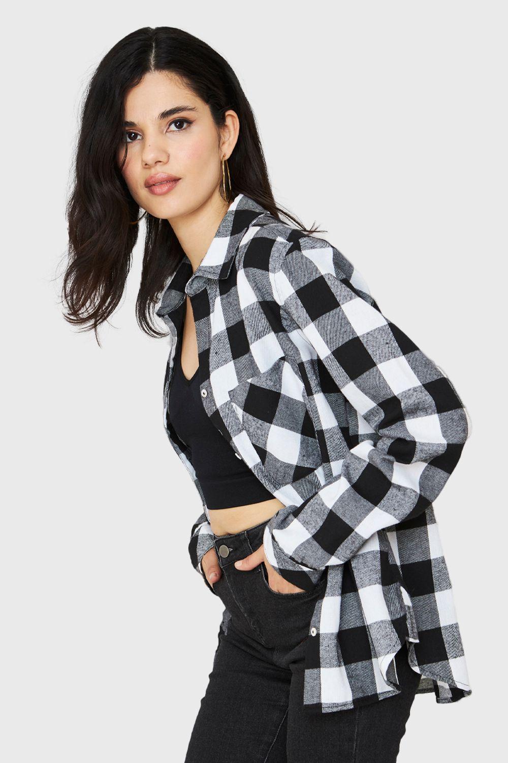 Camisa Cuadros Negro Nicopoly-2