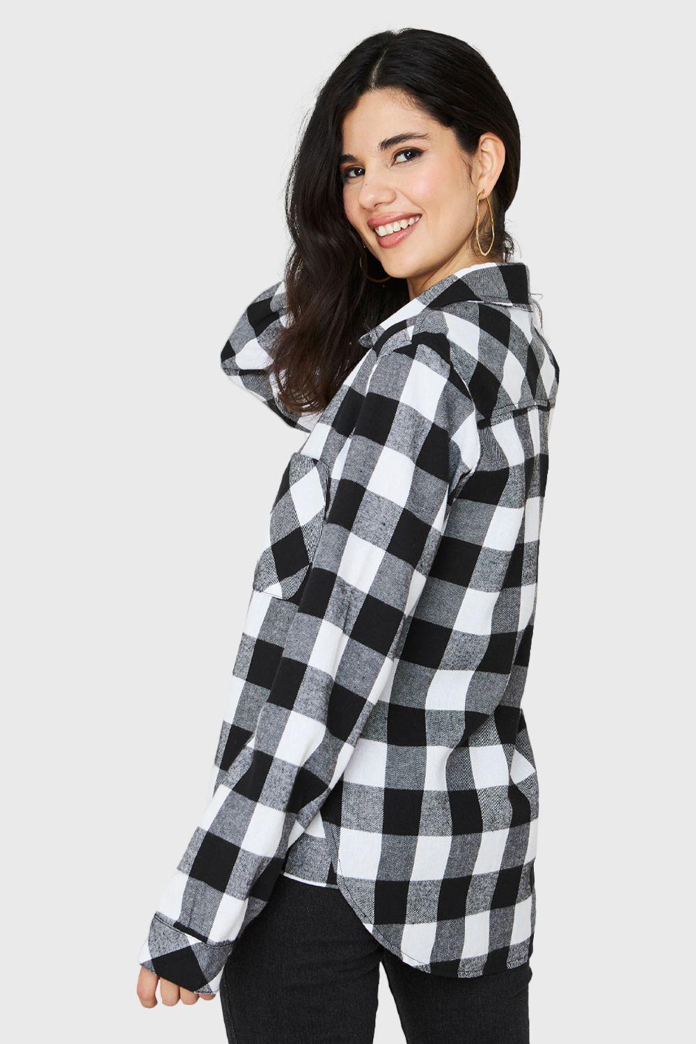 Camisa Cuadros Negro Nicopoly-3