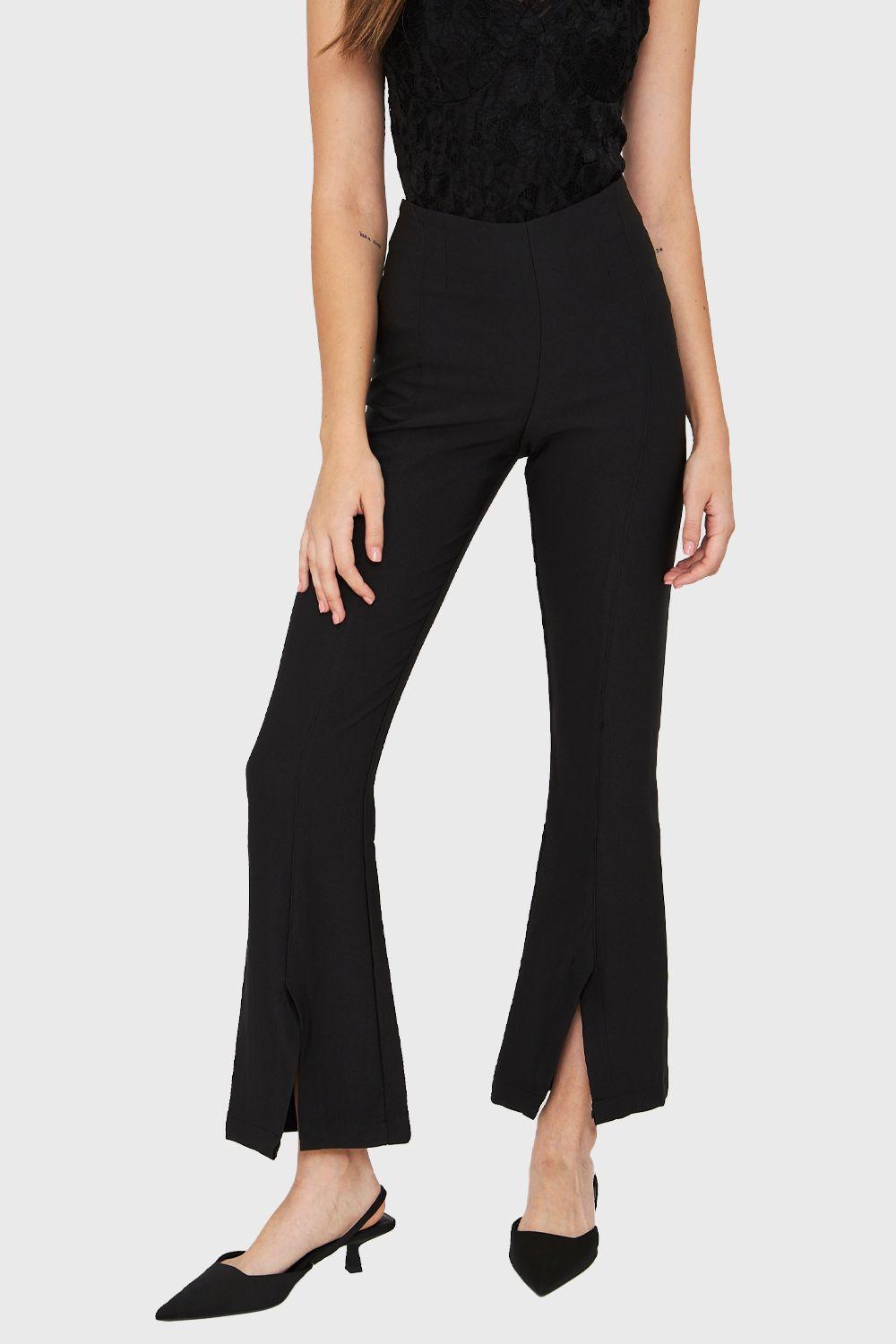 Pantalón Tajo Tobillo Negro Nicopoly-0