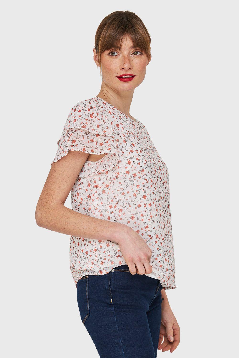 Blusa Print Floral Blanco Nicopoly-2