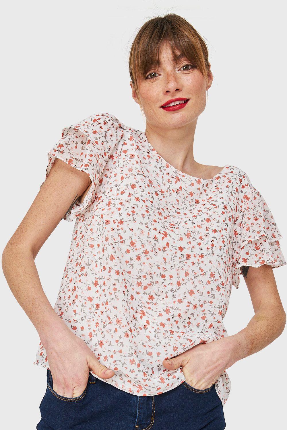 Blusa Print Floral Blanco Nicopoly-4