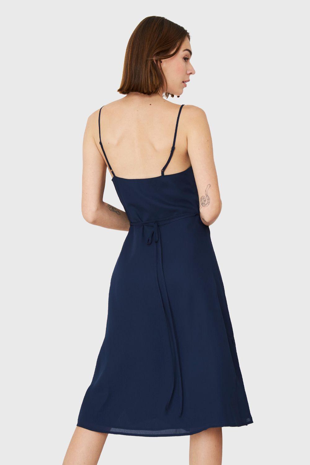 Vestido Midi Aberturas Azul Marino Nicopoly-3