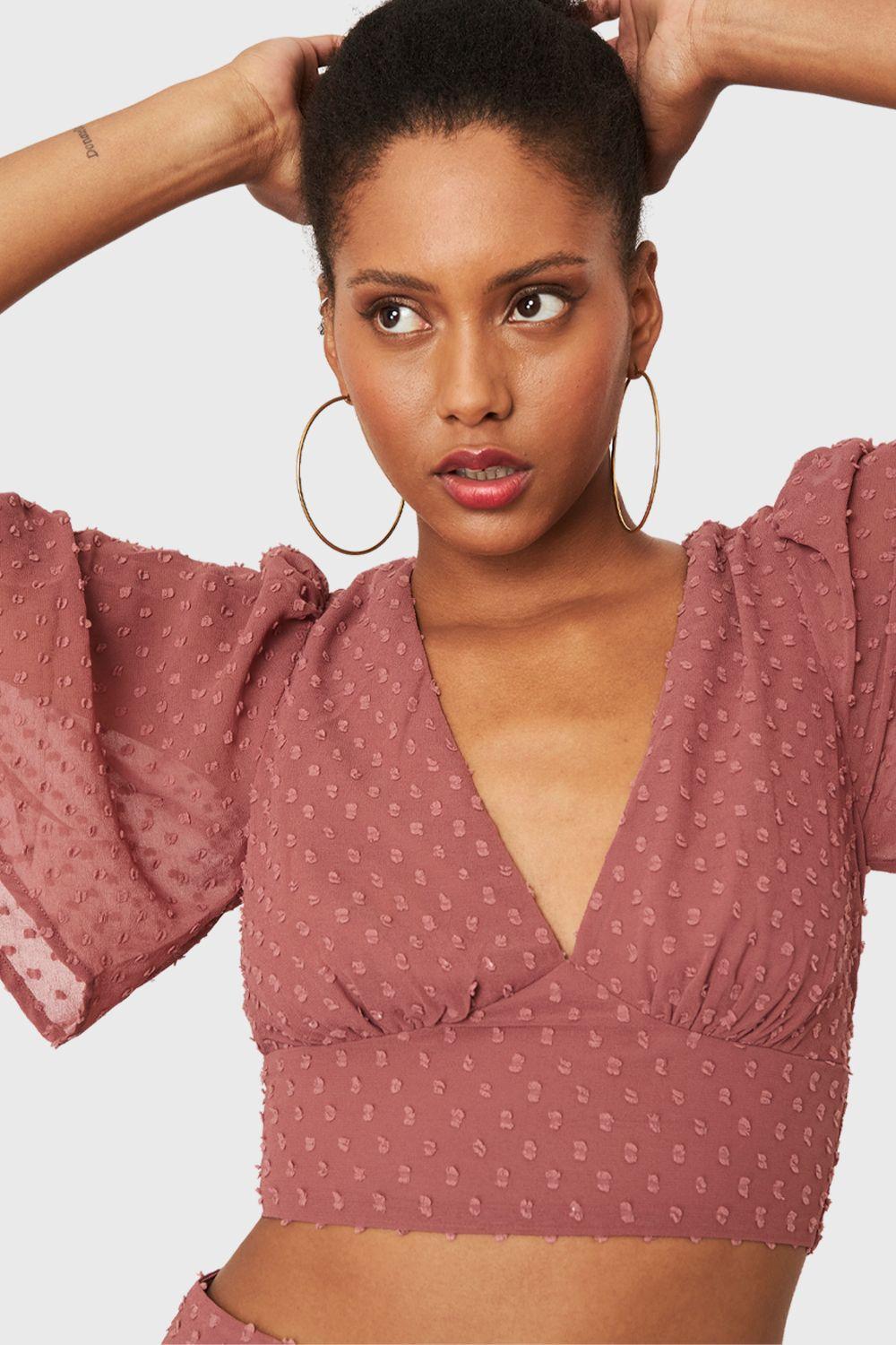 Conjunto Top y Falda Larga Rosado Nicopoly-5