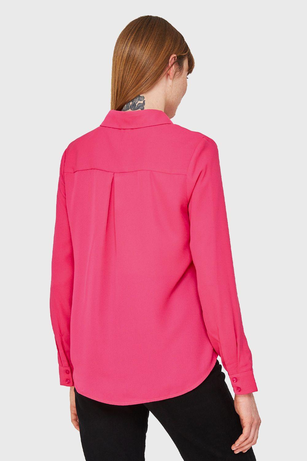 Blusa Básica Botonera Invisible Fucsia Nicopoly-3