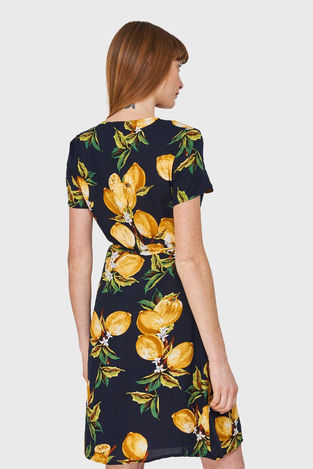 Vestido Limones Envolvente Azul Marino Nicopoly-3