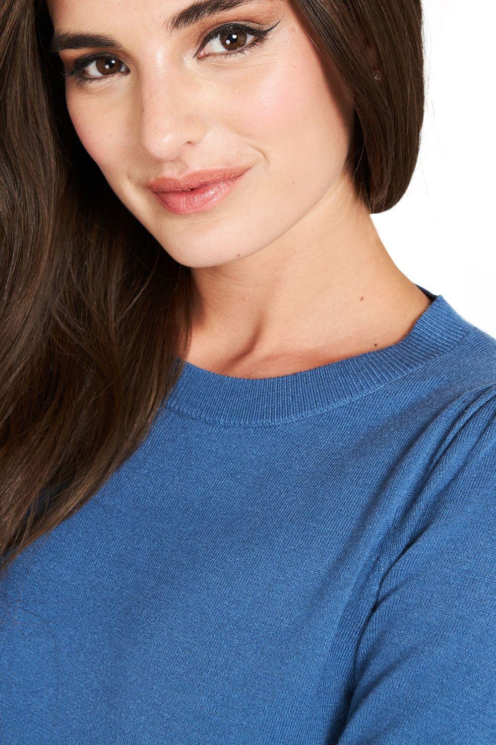Sweater Cuello Redondo Celeste Nicopoly-4
