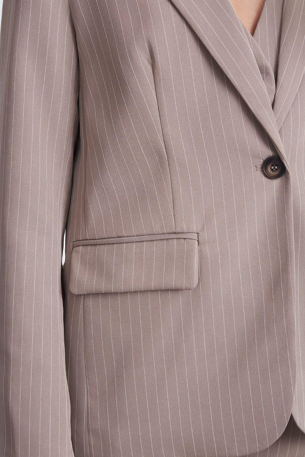 Blazer Rayas Diplomáticas Khaki Nicopoly-6