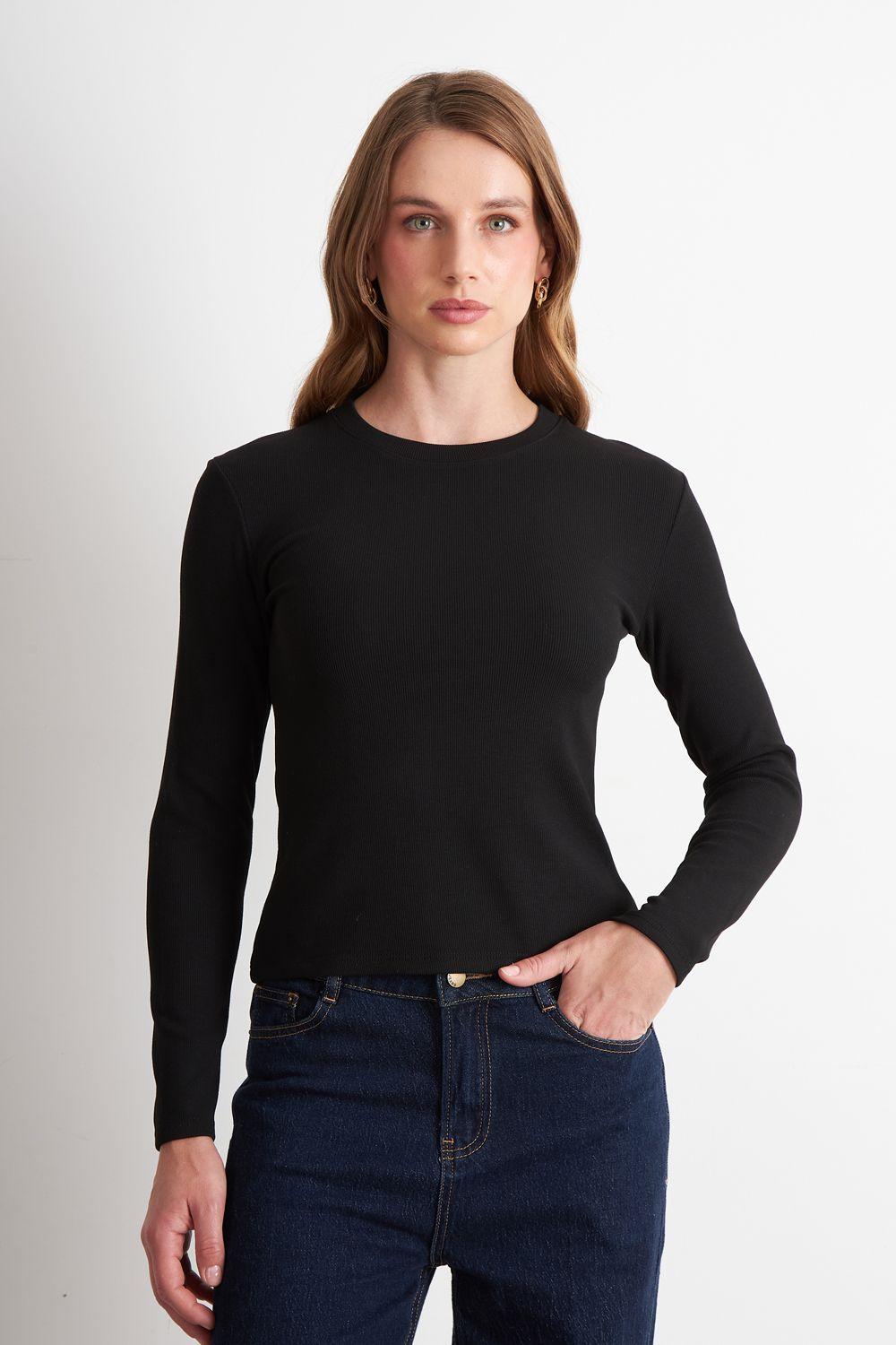 Polera Manga Larga Negro Nicopoly-4