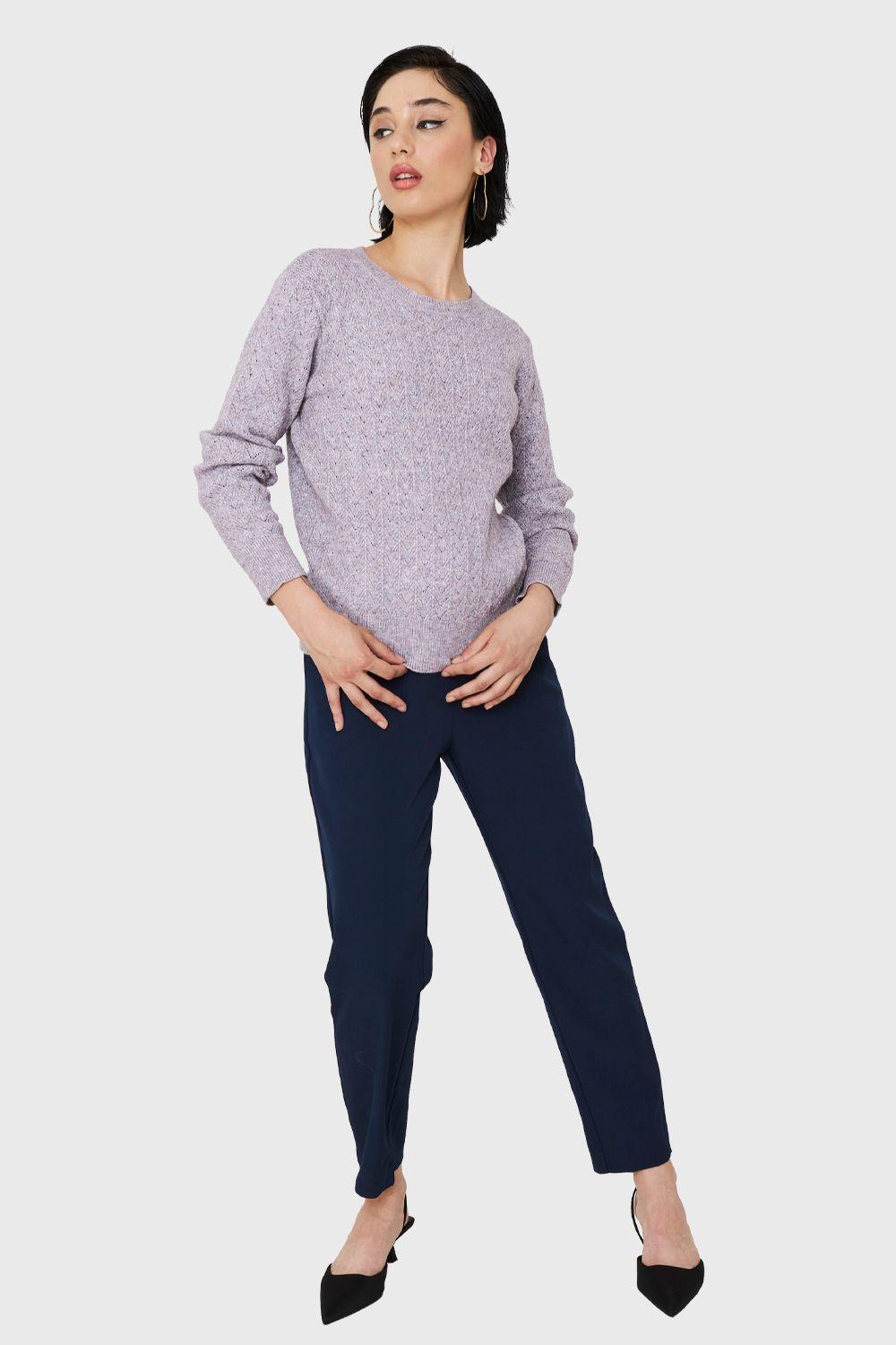 Sweater Punto Fantasía Gris Nicopoly-1