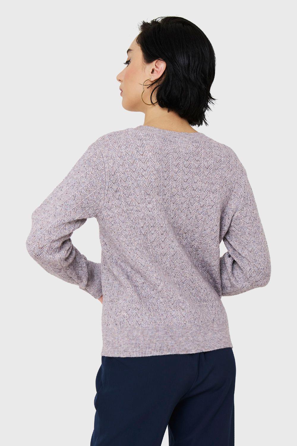 Sweater Punto Fantasía Gris Nicopoly-3