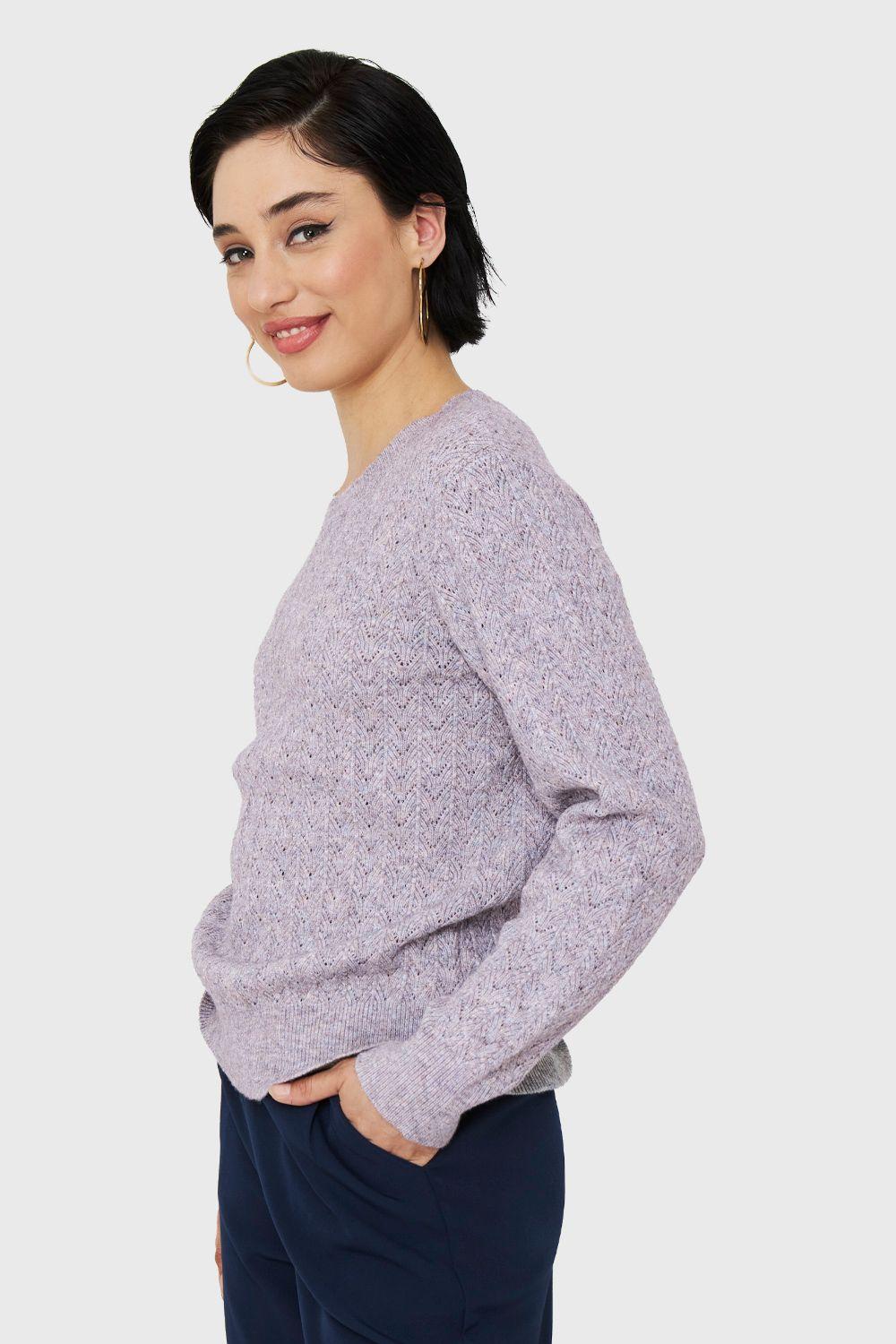 Sweater Punto Fantasía Gris Nicopoly-2