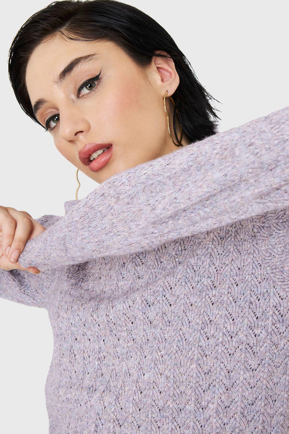Sweater Punto Fantasía Gris Nicopoly-5