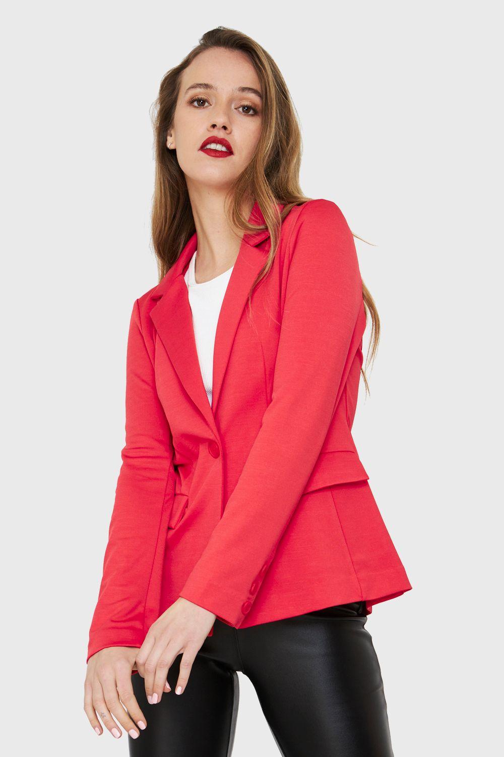 Blazer Bolsillos Rojo Nicopoly-0