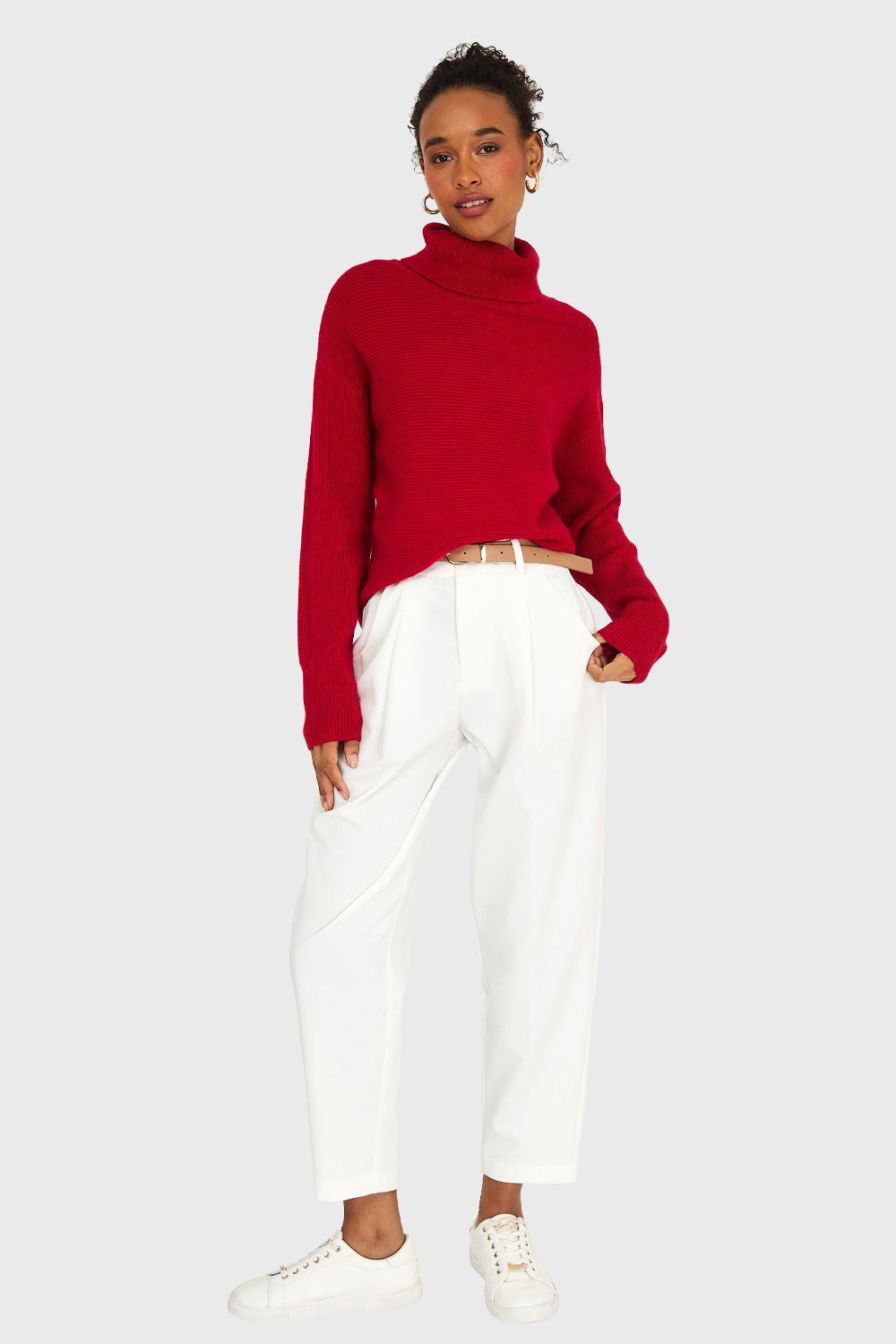 Sweater Básico Cuello Beatle Rojo Nicopoly-1