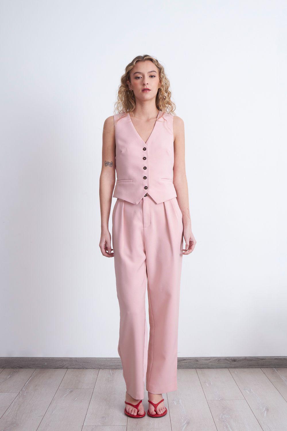 Gilet Básico Ajustable Rosado Nicopoly-1