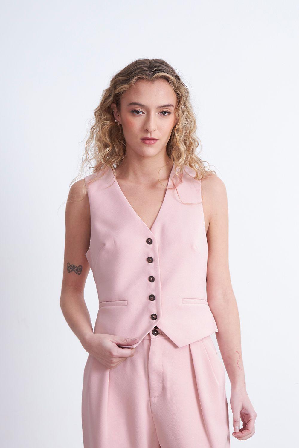 Gilet Básico Ajustable Rosado Nicopoly-2