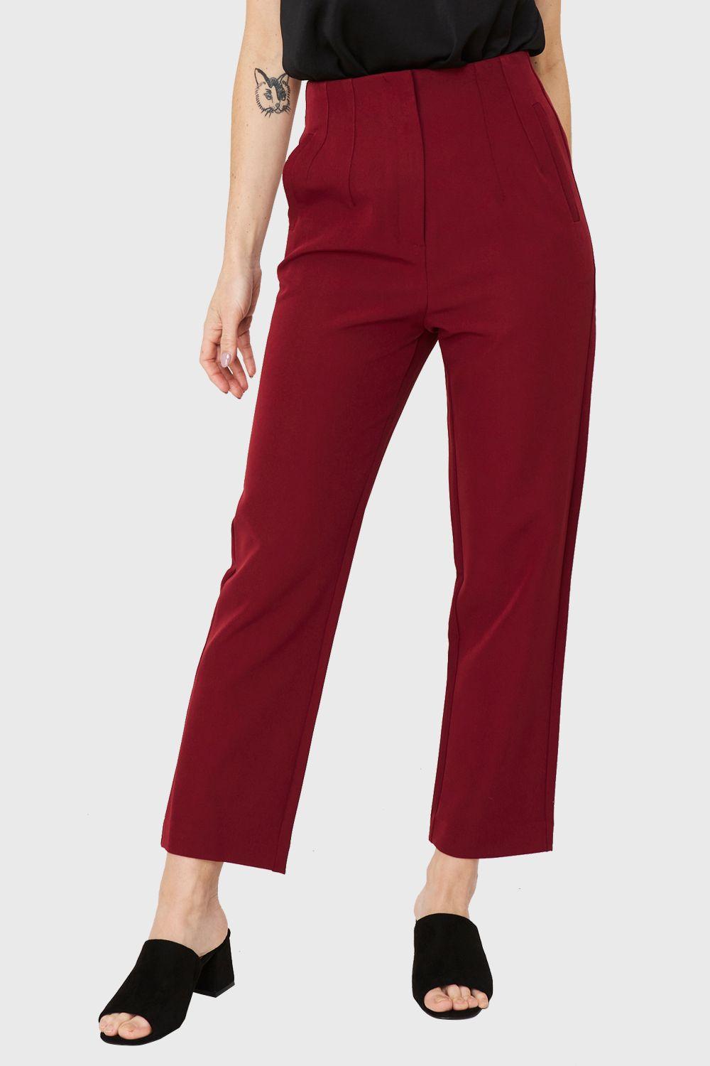 Pantalón Pinzas Burdeos Nicopoly-0