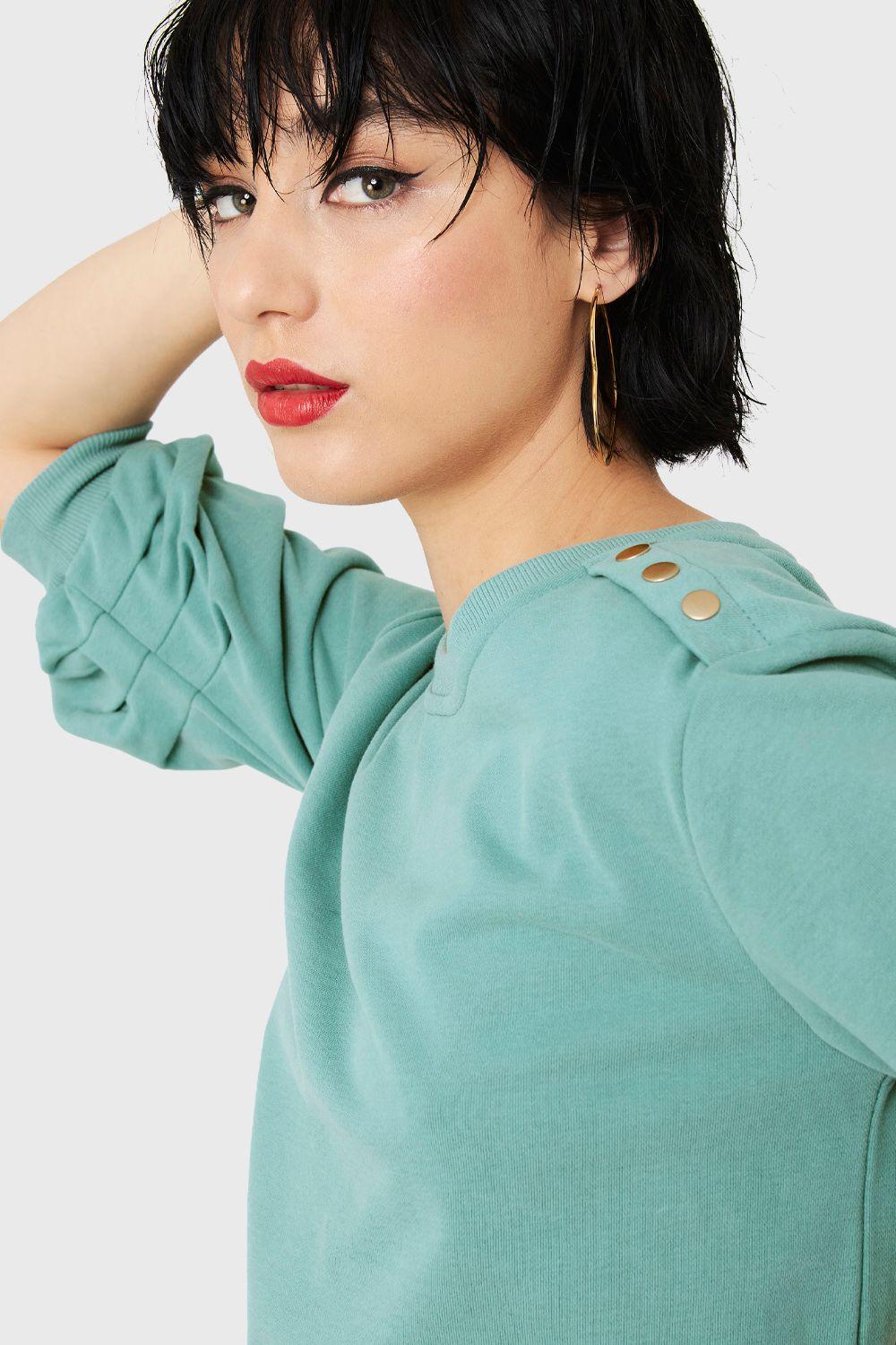 Polerón Manga Julieta 3/4 Turquesa Nicopoly-5