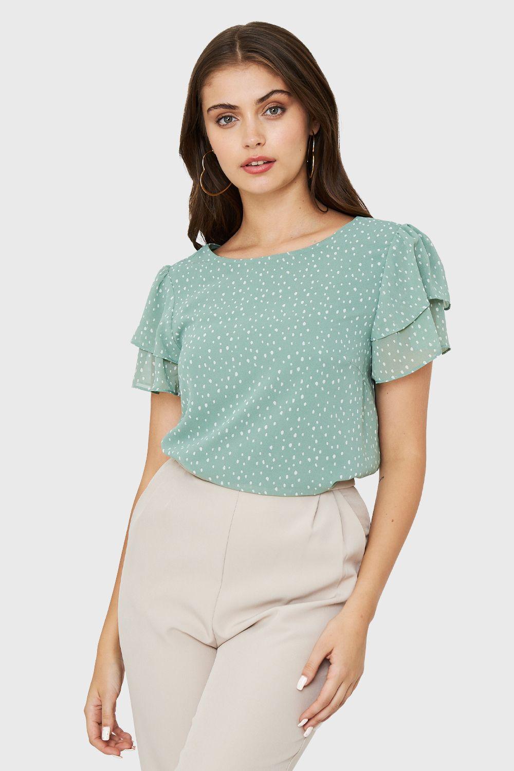 Blusa Puntitos Menta Nicopoly-0
