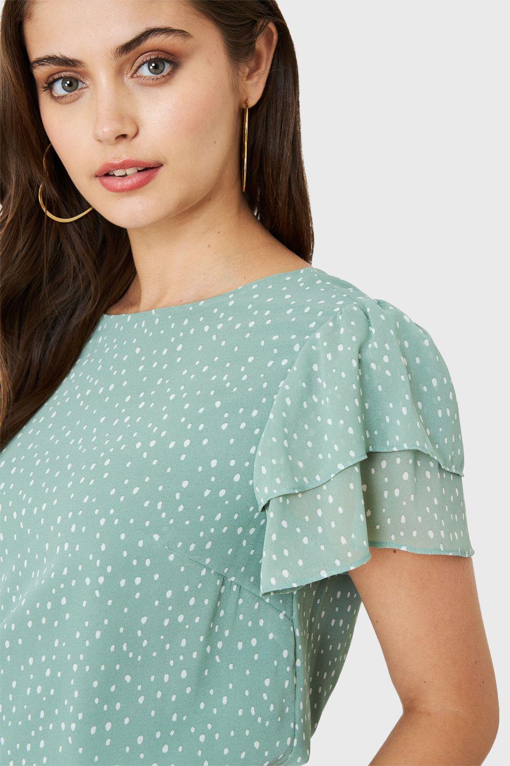 Blusa Puntitos Menta Nicopoly-5