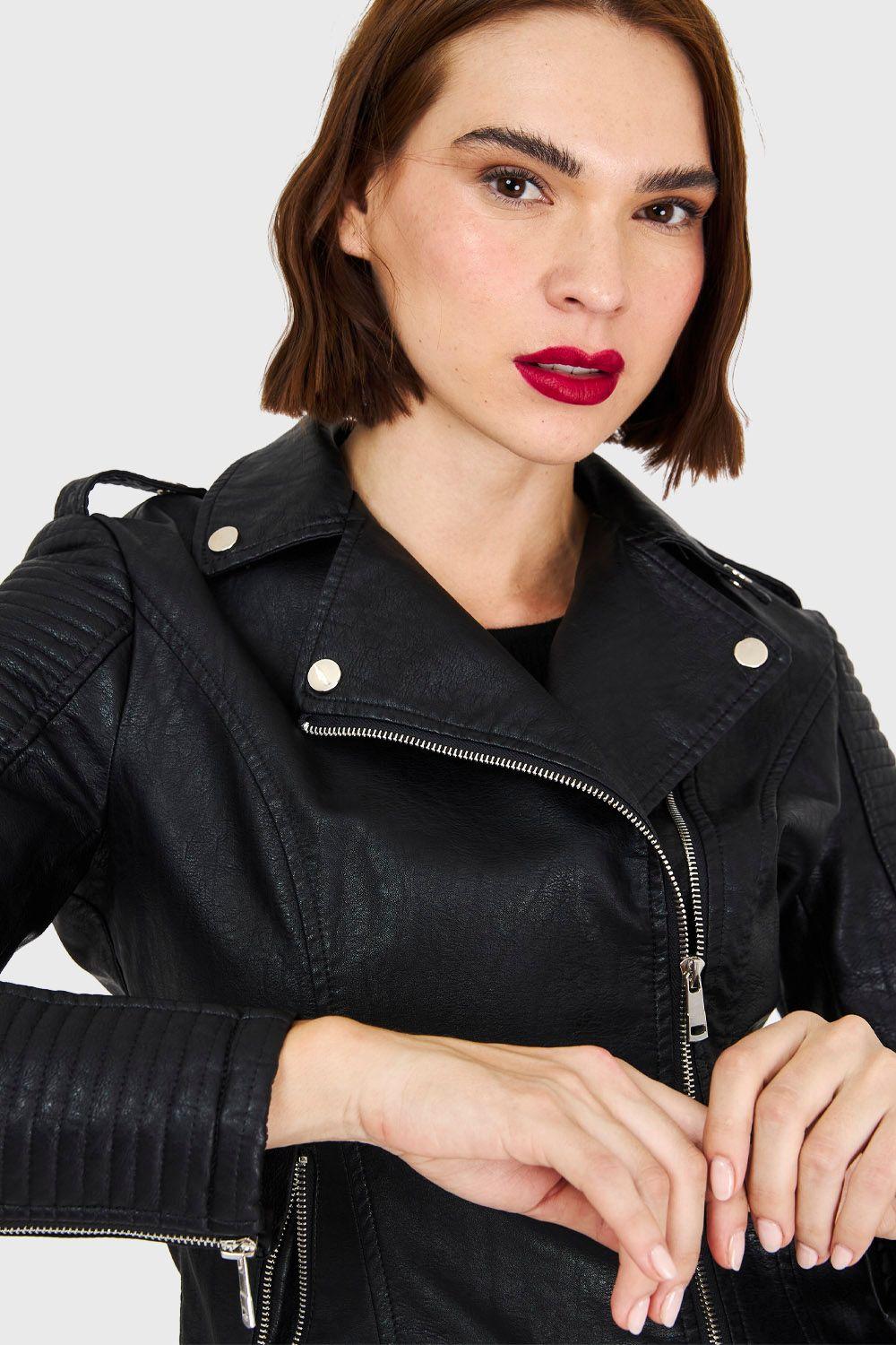 Chaqueta Biker Negro Nicopoly-5