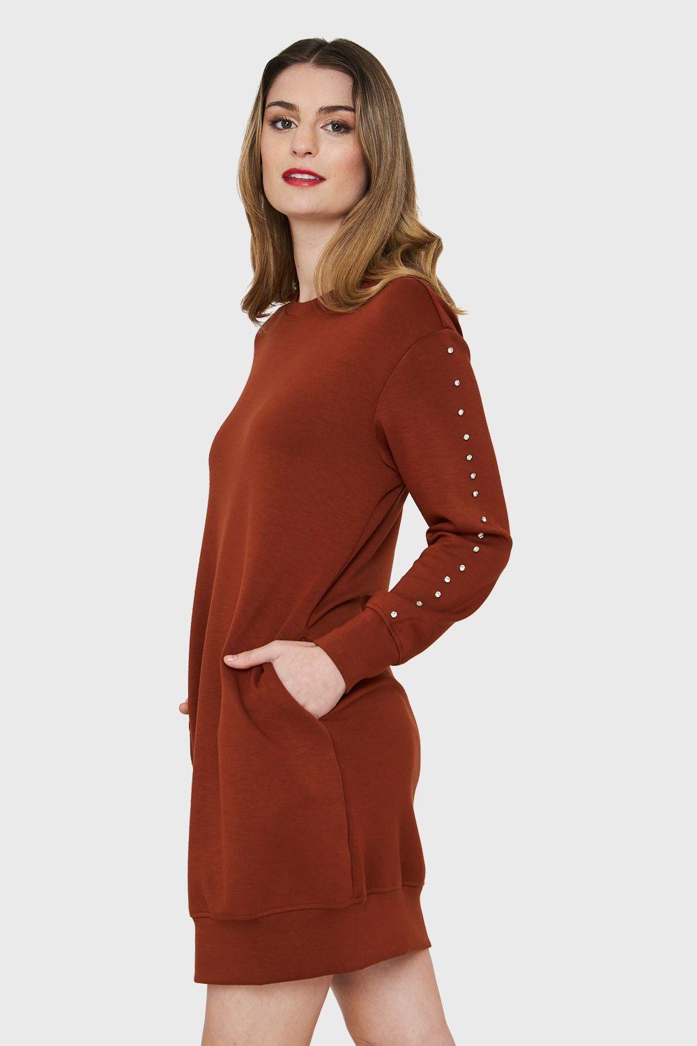 Vestido Polerón Detalles Brillos Óxido Nicopoly-2