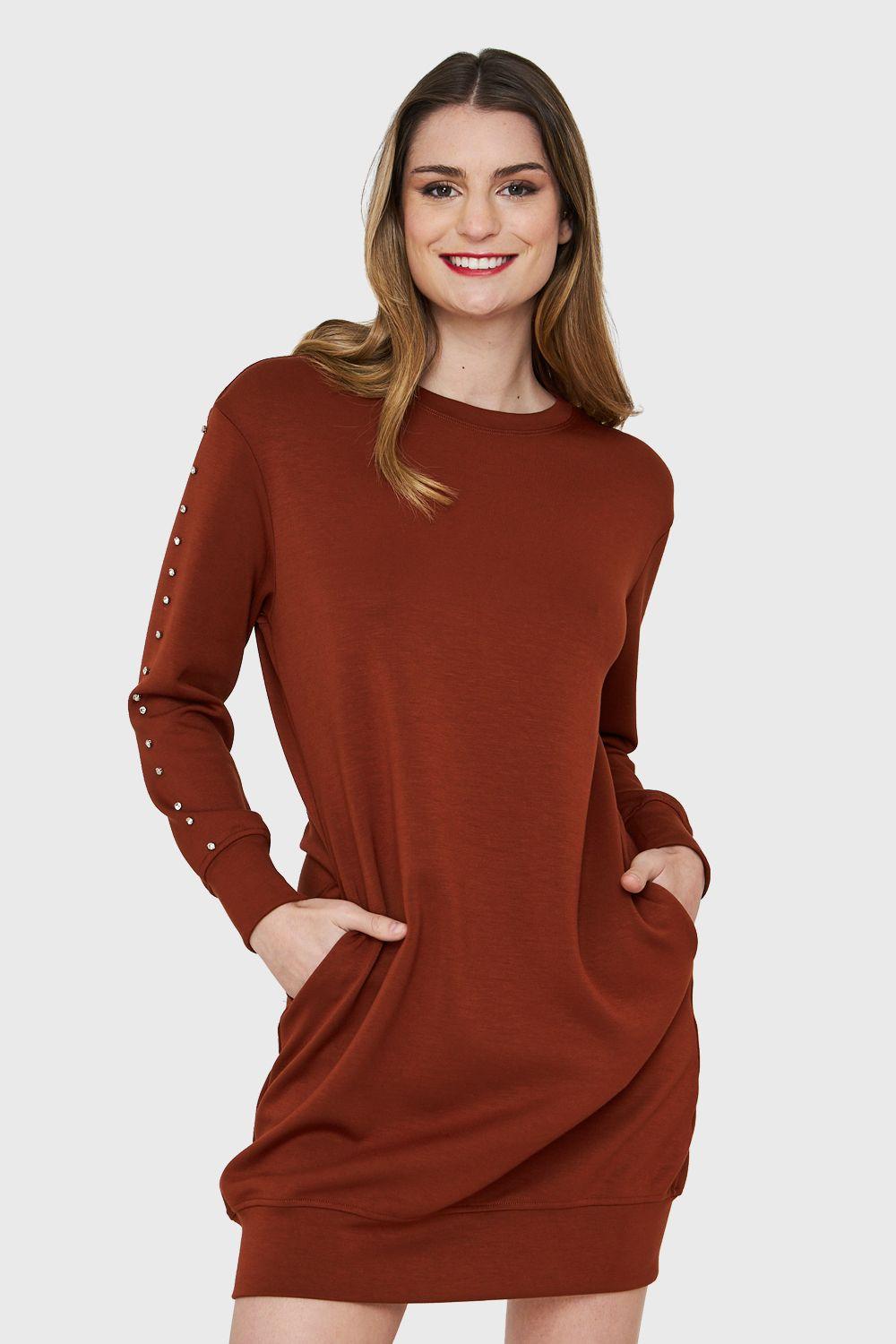 Vestido Polerón Detalles Brillos Óxido Nicopoly-4