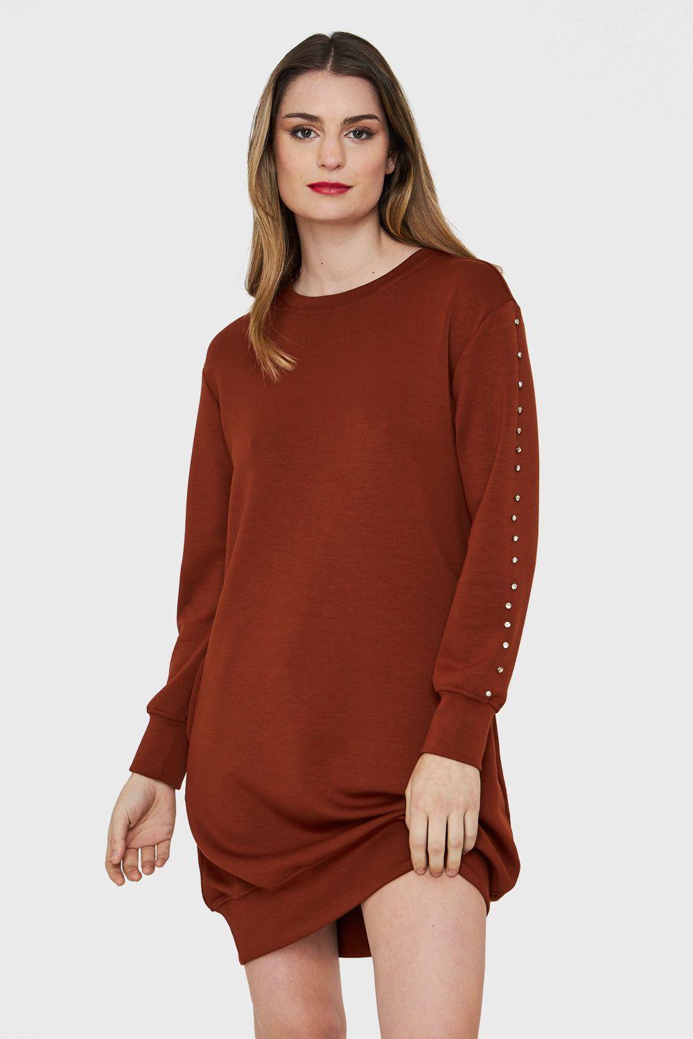 Vestido Polerón Detalles Brillos Óxido Nicopoly-0