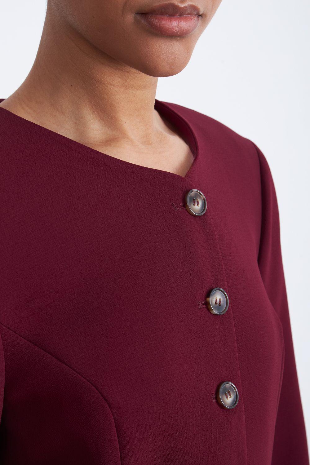 Blazer Peplum Botones Burdeo Nicopoly-5