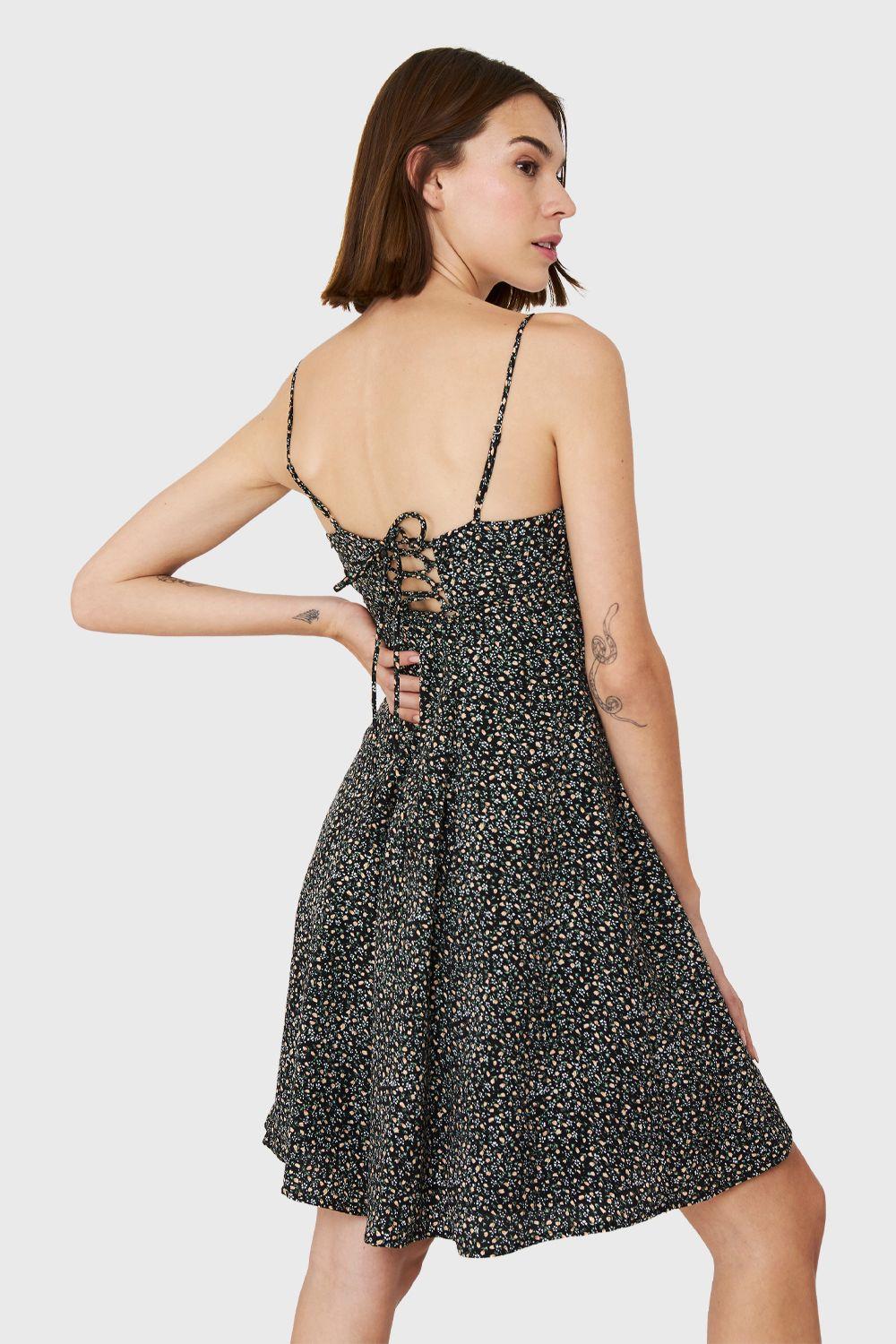 Vestido Pabilo Ditsy Floral Negro Nicopoly-3