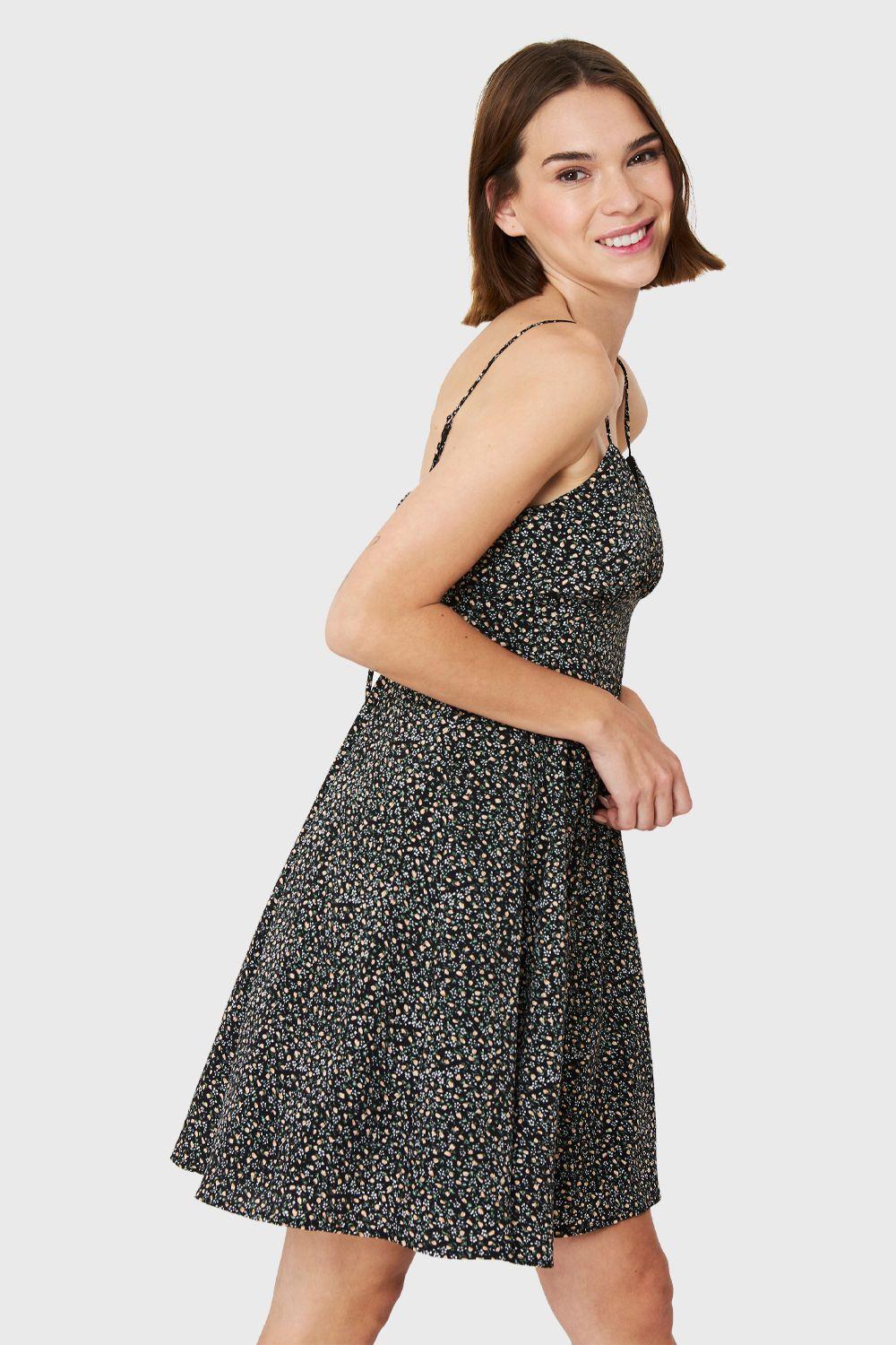 Vestido Pabilo Ditsy Floral Negro Nicopoly-2