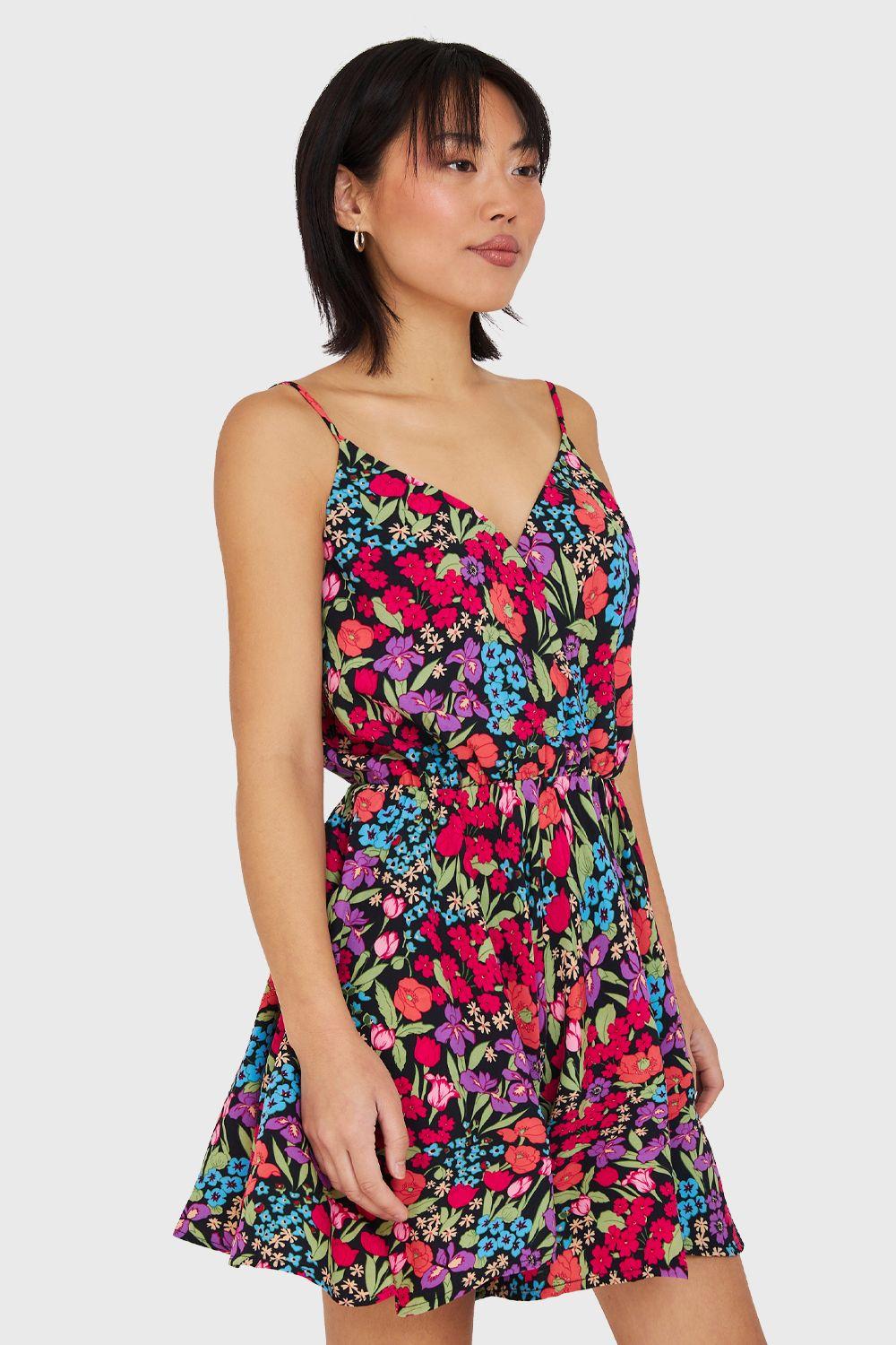 Enterito Corto Floreado Negro Nicopoly-2