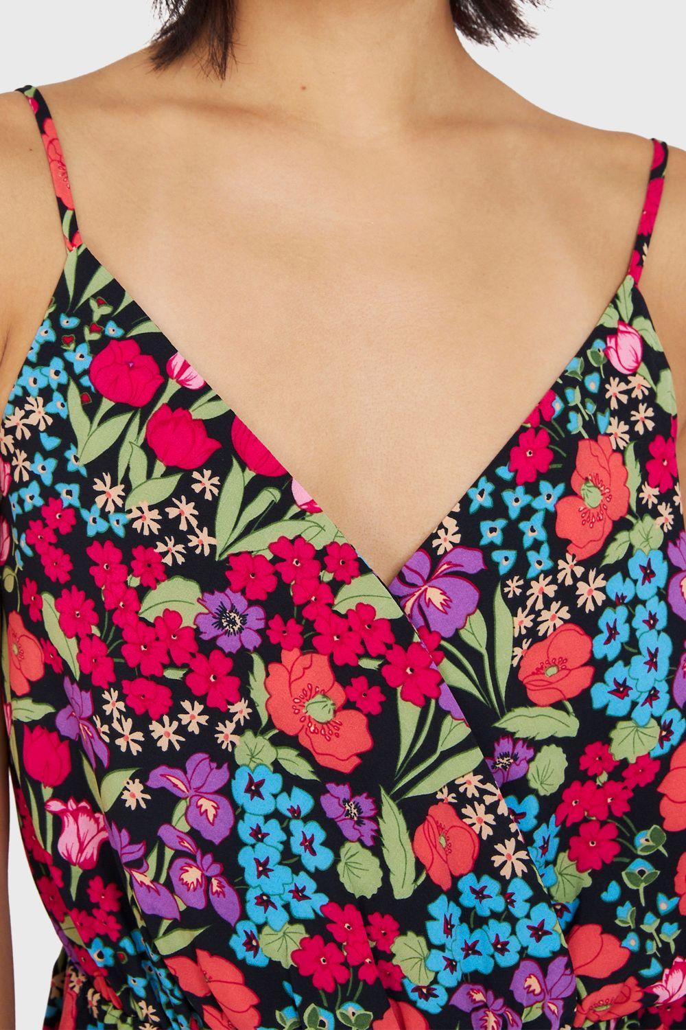 Enterito Corto Floreado Negro Nicopoly-5