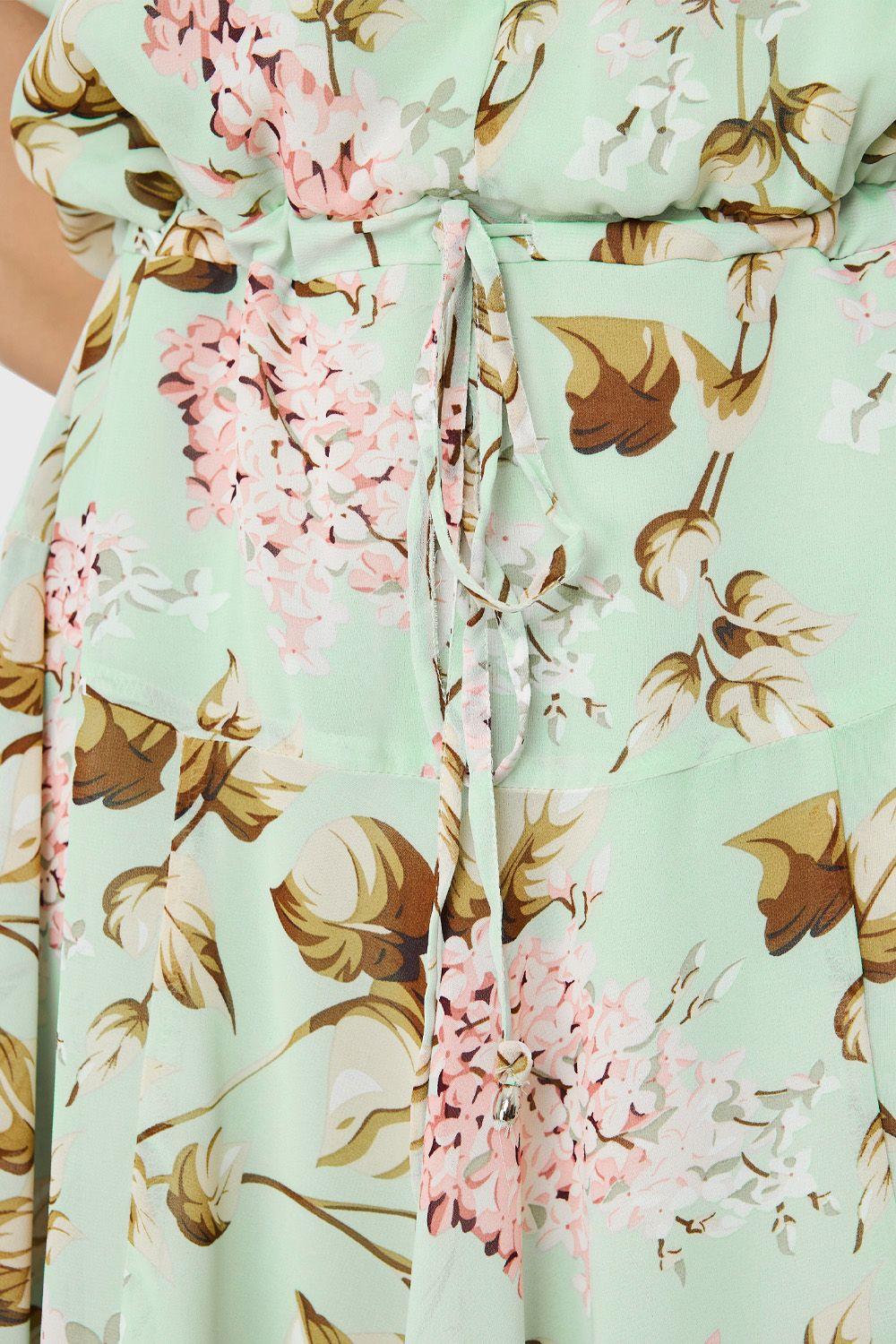 Vestido Corto Botones Verde Agua Nicopoly-5