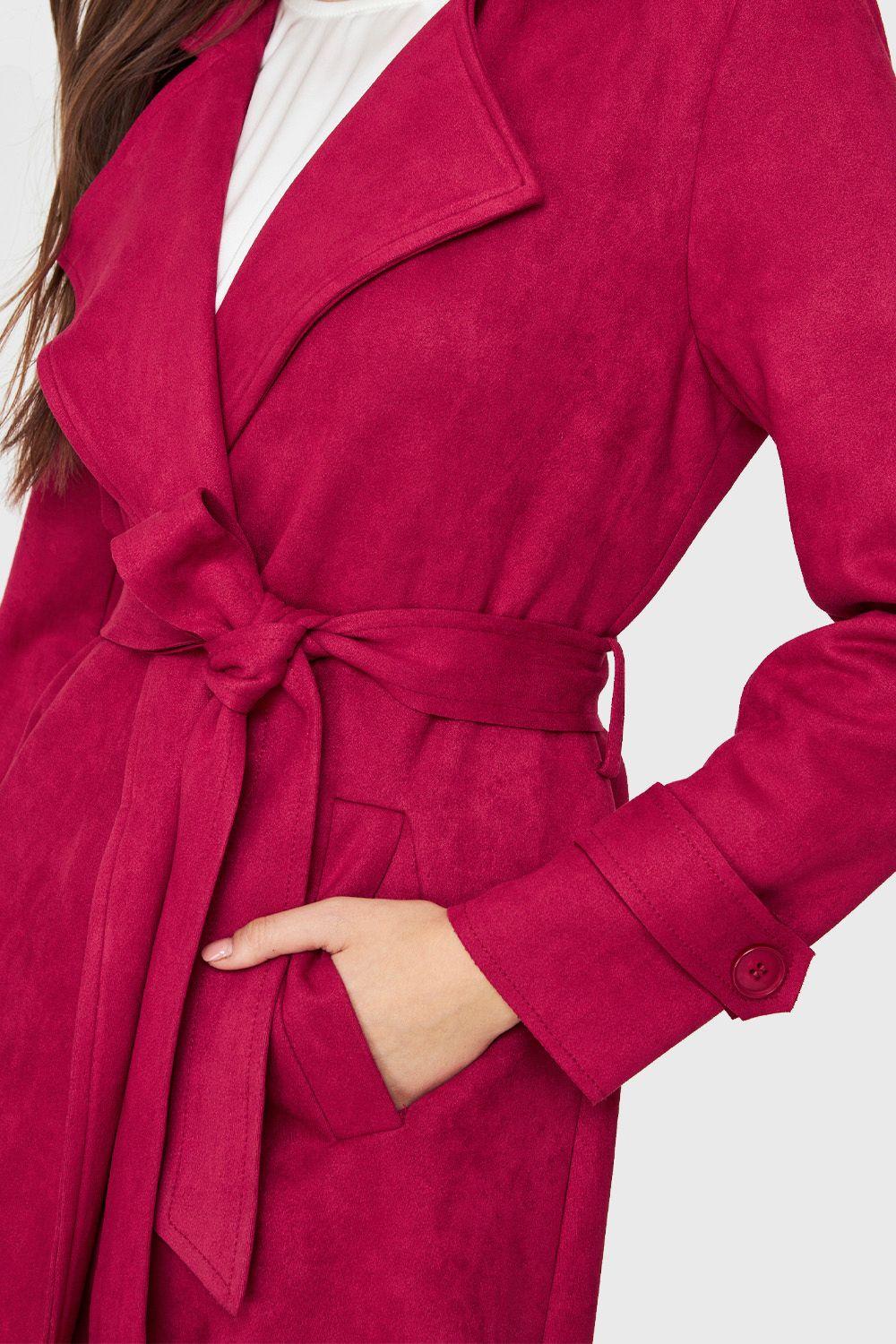 Trench Tipo Gamuza Lazo Rojo Nicopoly-5